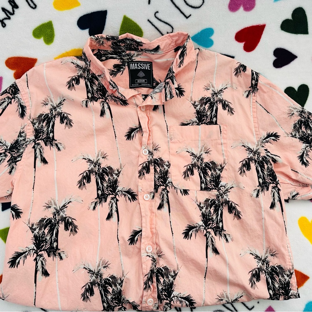Peach Palm Tree Men's Shirt